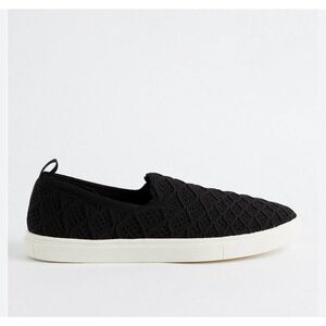 Torrid Stretch Knit Slip-On Sneaker Black Women’s 10.5WW Stretch Textured Flats